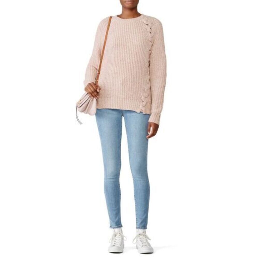 JOHN + JENN Blush Pink Knitted Elisa Sweater MEDIUM